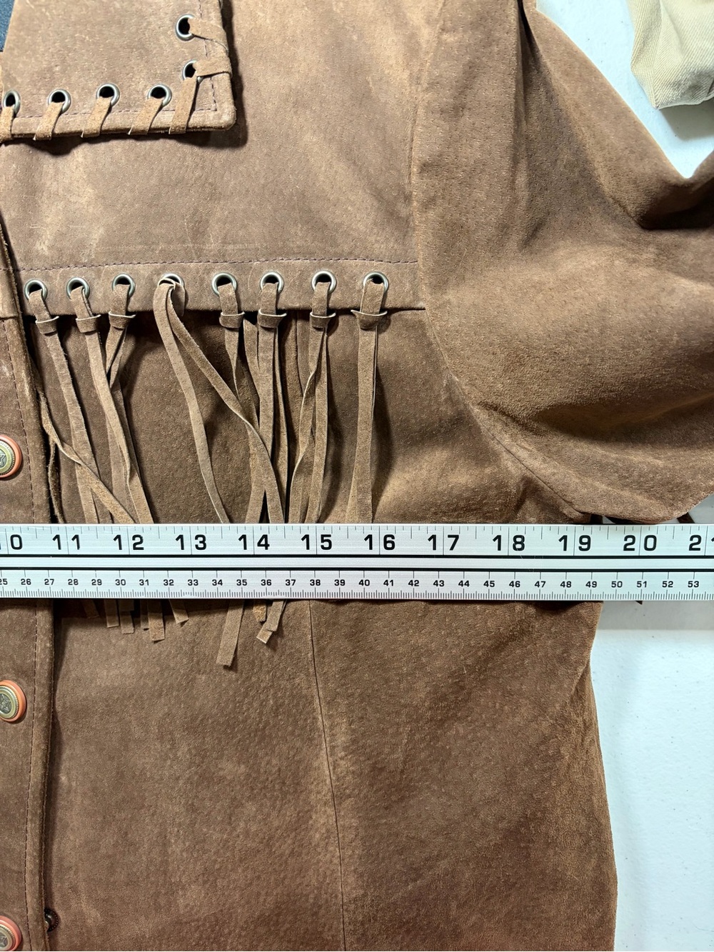 Vintage Brown Suede Fringe Leather Jacket (M) - Picture 4 of 9